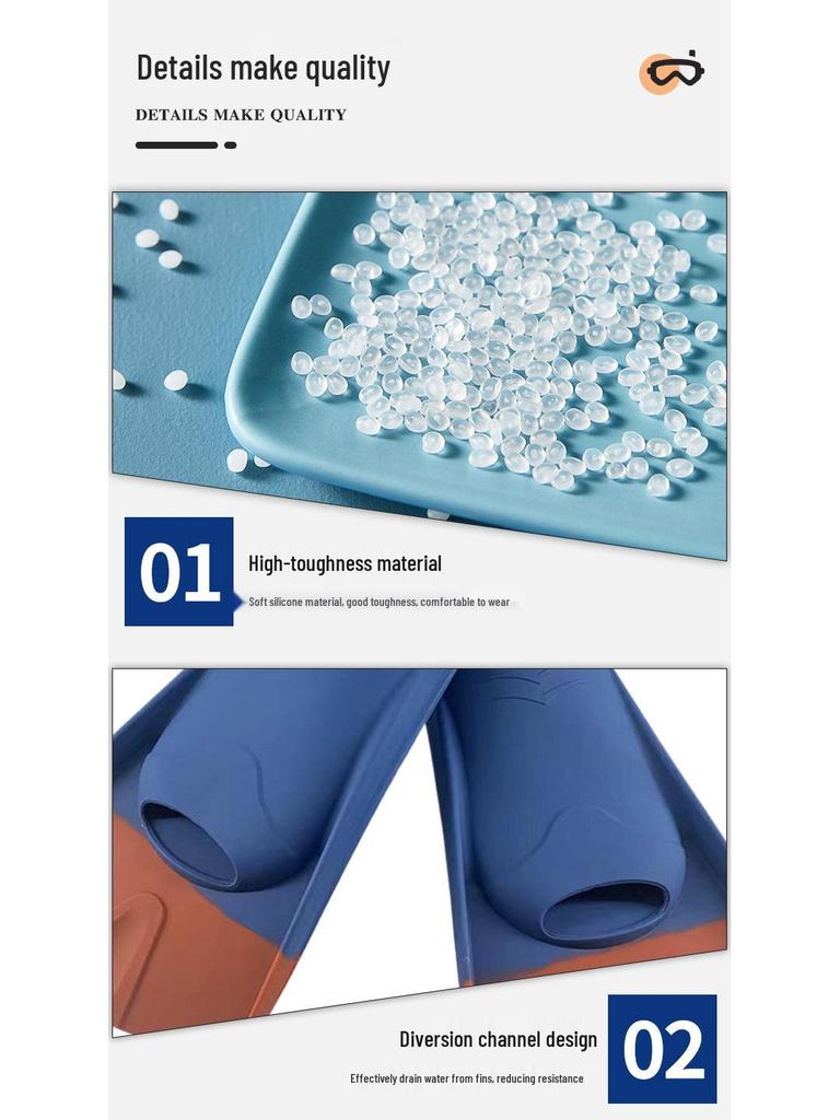 Silicone Freestyle Training Swim Fins for Adults & Children.