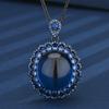 Autumn And Winter Jewelry European Simulation Pigeon Blood Red Corundum Blue Pointed Crystal Black Gold Light Luxury Set Main 18 * 20
