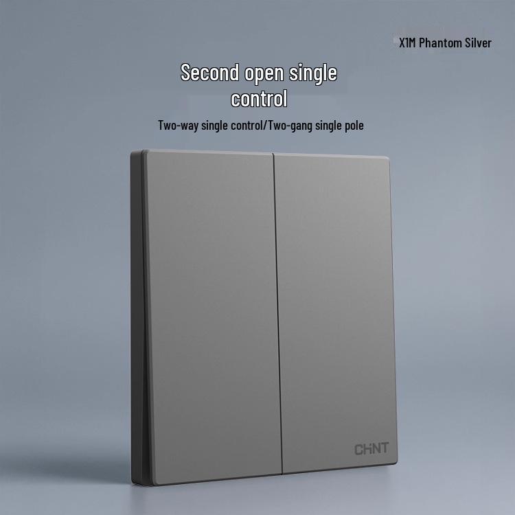 Chint 16A One-Gang 5-Hole Air Conditioner Wall Socket, Cream, Type 86, Phantom Silver Grey