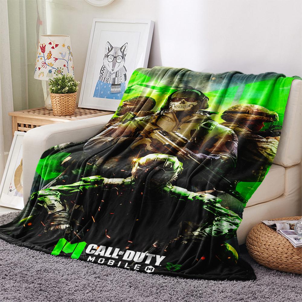 1Pc Call Duty Print Flannel Blanket, High Quality Comfortable for All Seasons, Home Decor, Warmth and Comfort, Perfect for Christmas Gifts