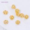 5/10/15Pcs 18K Gold Plated Brass Bead Caps For Jewelry Making,Flower Bead Caps For Bracelet,Caps For Beads,DIY Jewelry Materials