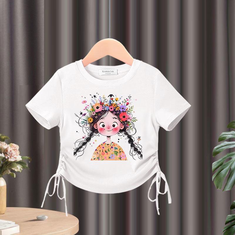 Girls' Summer Set Children's Slim Fit Short Sleeved Summer Set Mosquito Proof Pants Two-piece Set