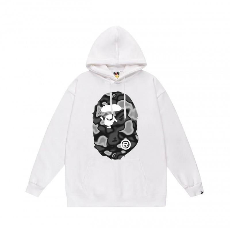 Mens Womens Streetwear Hoodie With Japanese Style Bape Print Loose Fit Cotton Pullover Winter