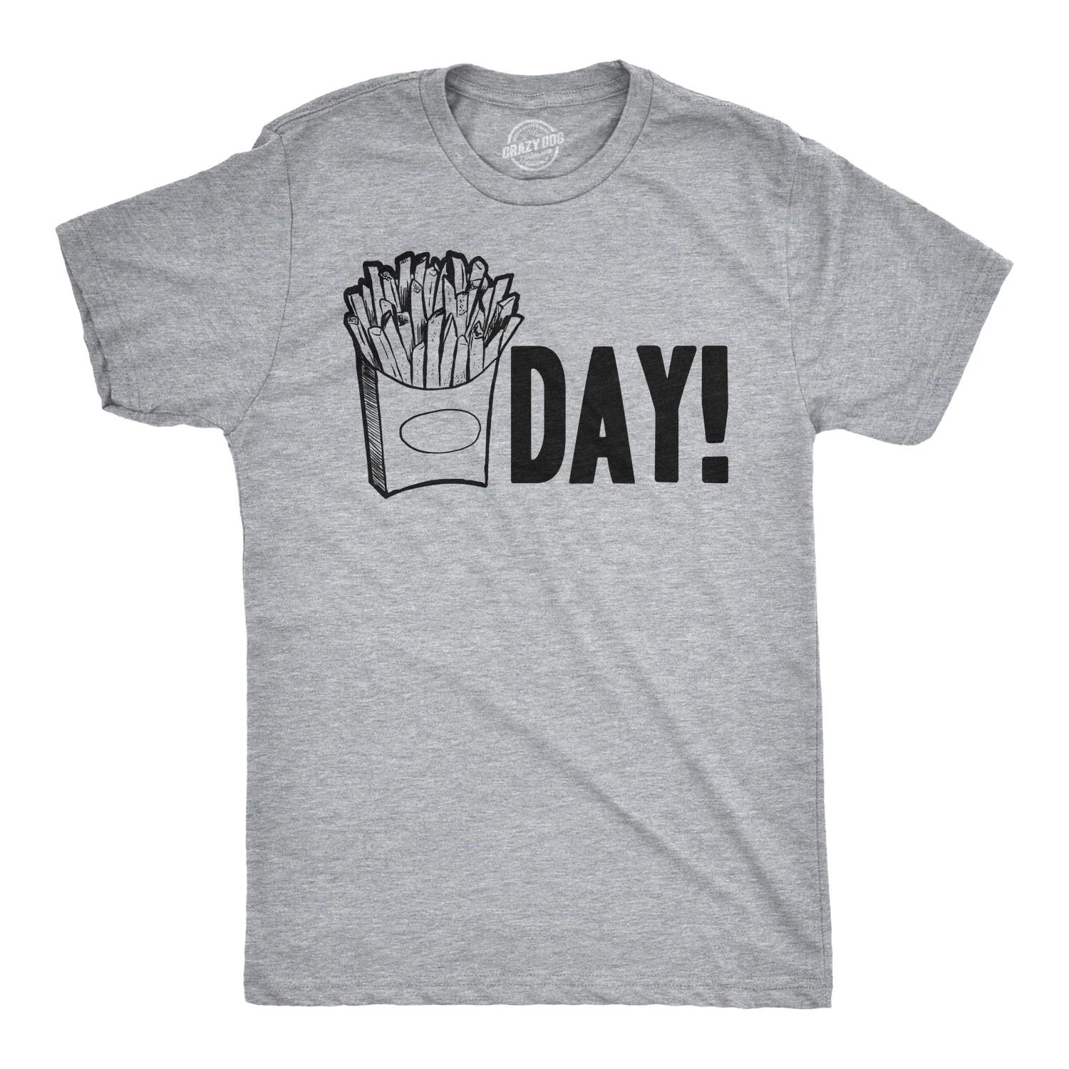 Mens Fry Day Friday T shirt Funny Fast Food French Fry Weekend TGIF Tee L