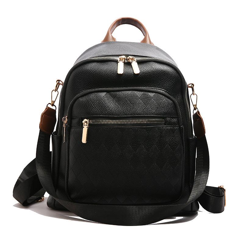 Новый корейский модный рюкзак, модный студенческий маленький рюкзак чёрный