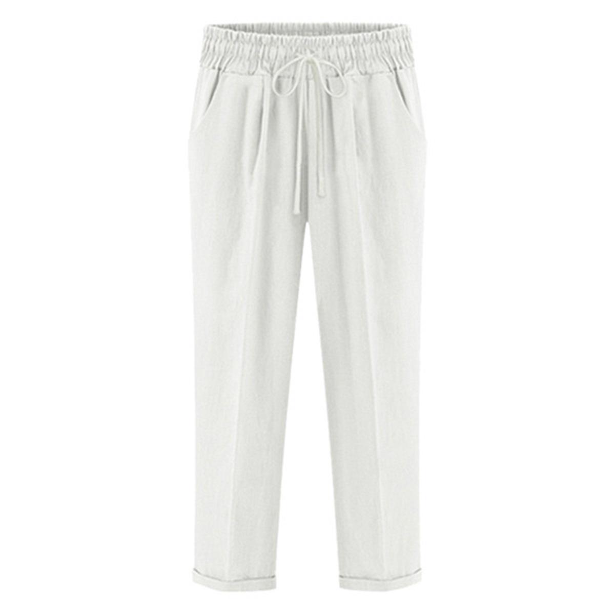 

Tooxika Большие размеры Женские летние новые свободные тонкие брюки длиной девять минут 200 кг Хлопковые повседневные брюки гаруны Тонкие женские брюки XL белый