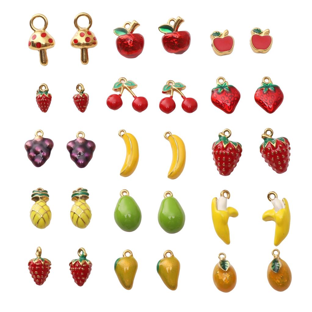 Stainless Steel Fruit Pendant Drip Oil Charm Accessories for DIY Jewelry