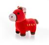 Cute Cartoon Red Pony Plush Toy With Embroidery Design For Holiday Decorations