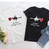 My Heart Belongs To Him Her Heartbeat Couple T Shirt Women Unisex Valentines Day Tshirt Funny Family Matching Husband Wife TShirt