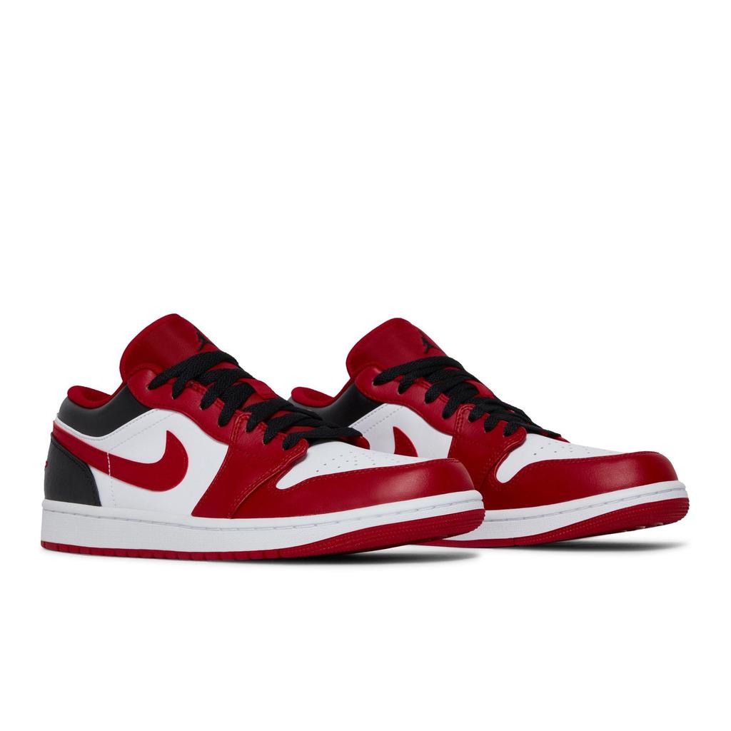 Air Jordan 1 Low 'Reverse Black Toe' (Unisexe) Chaussures de Basketball Vintage Blanc / Noir / Rouge Gym 553558 163
