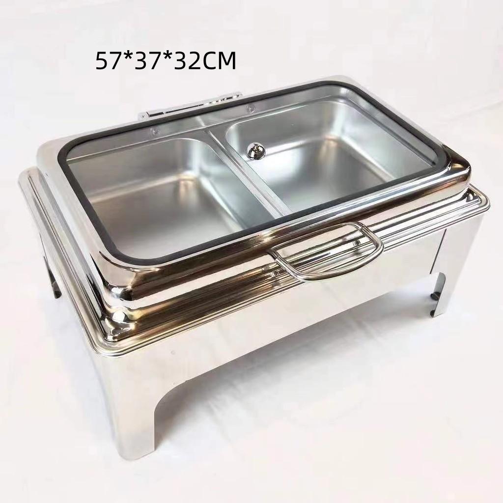 Stainless Steel Buffet Stove Electric Heating Square Hotel Dining Furnace Thicken Insulated Buffet Heating Stove