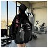 Women Men Lightweight Large Capacity School Outdoor Backpack Black Girl Casual Couple Shoulder Student Supply
