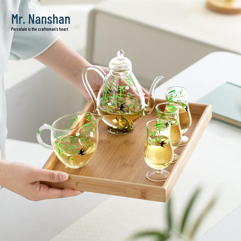 Nanshan Mr. Chinese Style Glazed Glass Tea Set