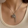 Zinc Zinc Alloy Pony Pendant Choker Smooth Surface Snake Chain Necklace Artistic Tassel Pendant Chain  Gift