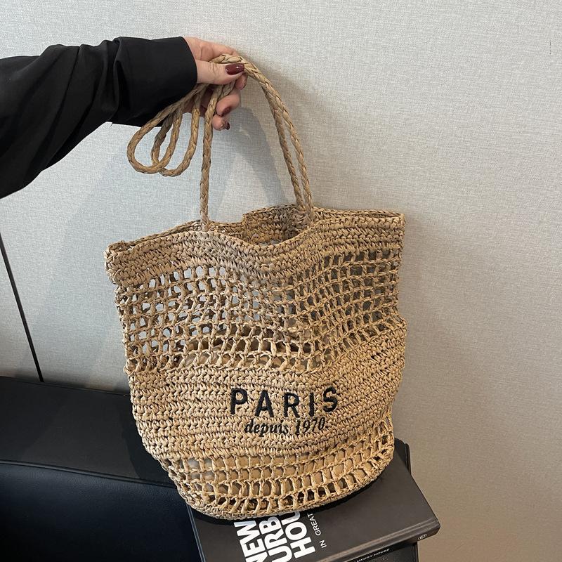 

Взрывная плетеная соломенная сумка женская 5 новых дорожная отпускная ветряная пляжная сумка большой вместимости сумка-поднос на плечо хаки