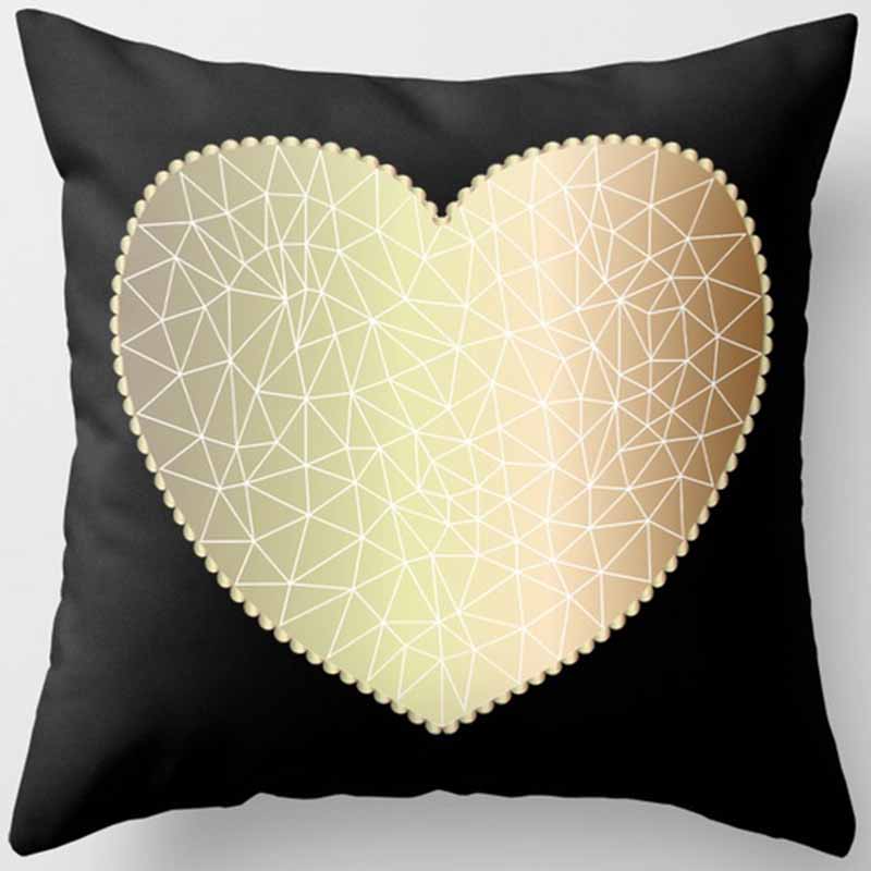 Black and Yellow Square Pillowcase, Home Decoration, Car Sofa Cushion Cover 45cm*45cm