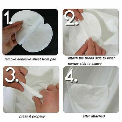 50 almohadillas absorbentes desechables para el sudor de las axilas.