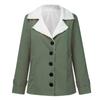 Women Autumn Winter Solid Color Plush Lapel Coat Fashion Casual Parka Jacket Thicken Warm Plush Lined Loose Outerwear