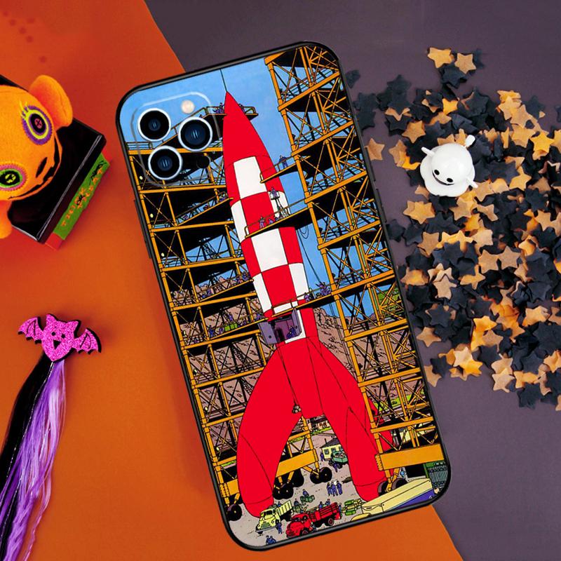 

Cartoon Rocket Bumper Case For iPhone 14 15 16 Pro Max 11 12 13 Pro Max Mini XR 16e 16 15 Plus Phone Cover iPhone 13 Pro