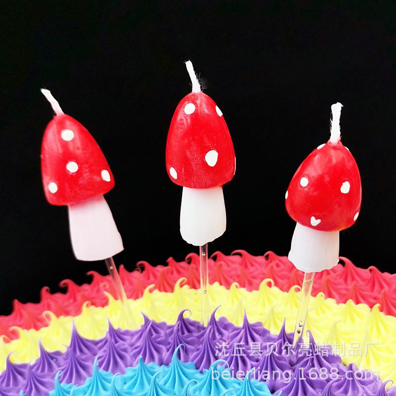 Craftsmanship Birthday Candle Creative Children's Birthday Cake Candle Simulation Fruit Mushroom Shape Birthday Candle