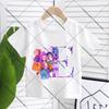 KPop Demon Hunters Child Pullover T-Shirt Cartoon Figure A-Z Letters Short-sleeve Summer Shirt Girl Cotton Casual Loose Clothing