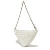 Used 11569 Triangle Mini Bag 1BC543 2BYA F0009 7921 Calfskin Chain Bag 2WAY RFID IC Logo Embossed Bianco Women's from