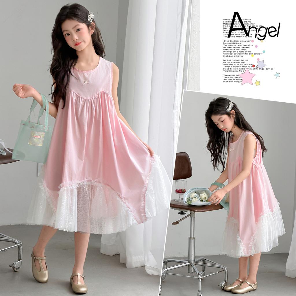 Girls' dress summer 2026 new style girls super beautiful princess style mesh dress girls' big children summer dress trend