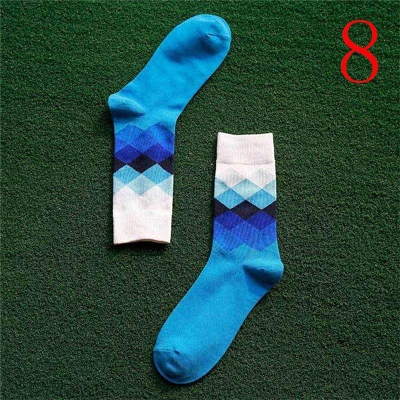 Fashion Mens Cotton Happy Socks Warm Colorful Diamond Casual Dress Socks