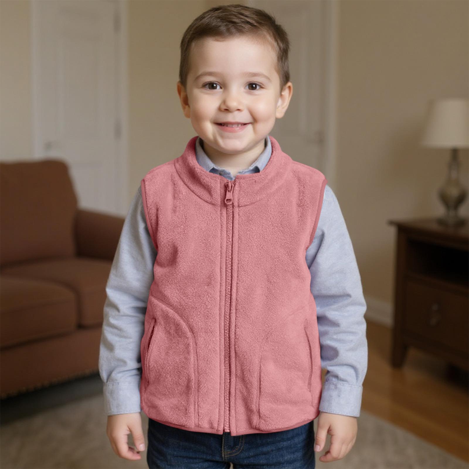 

Детский жилет Флисовый жилет И зимний плюс бархатный утолщенный жилет Детский жилет 90 арбуз красный