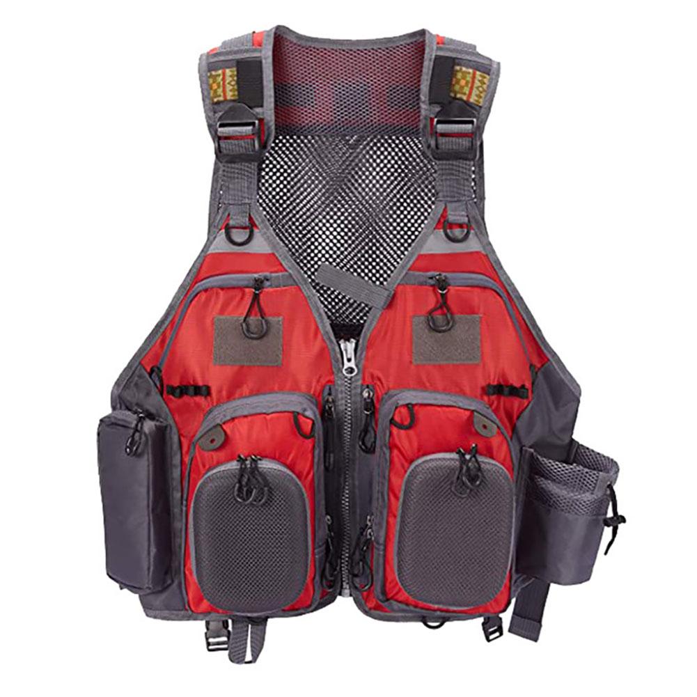 Erkekler balıkçı yeleği çok fonksiyonlu nefes alabilen çoklu cepler Oxford kumaş açık kolsuz yelek balıkçı ceketi