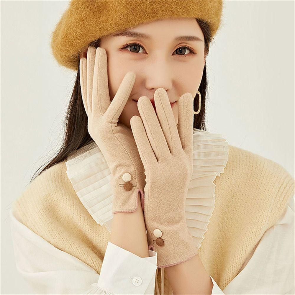 Windproof Cold Proof Warm Gloves Thickened Cycling Driving Gloves Daily Mittens  for Women Girls
