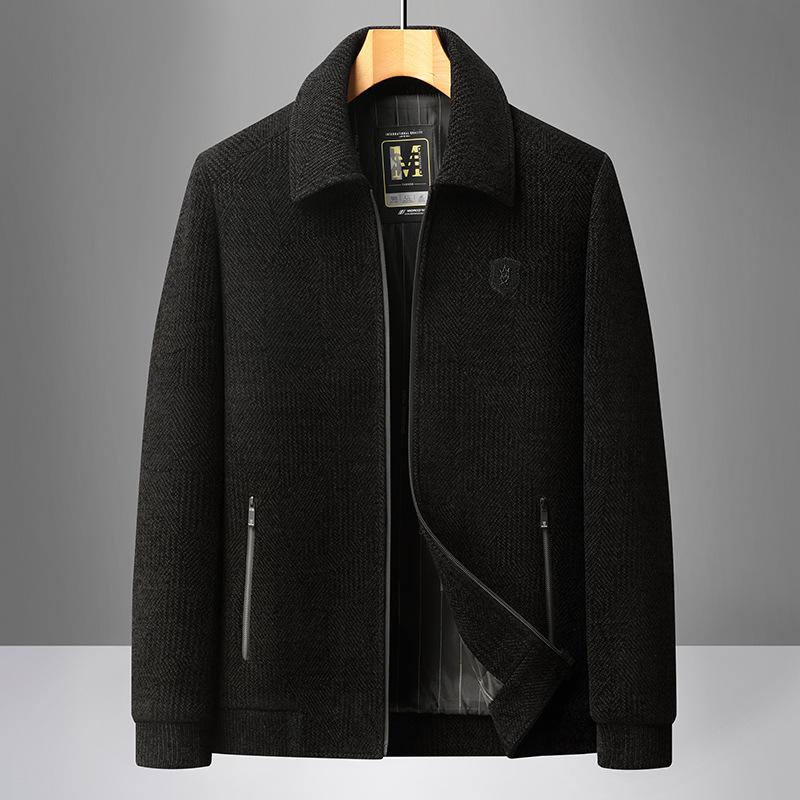 2025 Men's Spring/Autumn Corduroy Jacket: Business Casual, Stand Collar, Perfect for Middle-Aged & Elderly