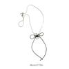 Stylish Necklace with Heart Line Bowknot Pendant Unique Bowknot and Heart Pendant Necklace Simple Clavicular Chain Charm