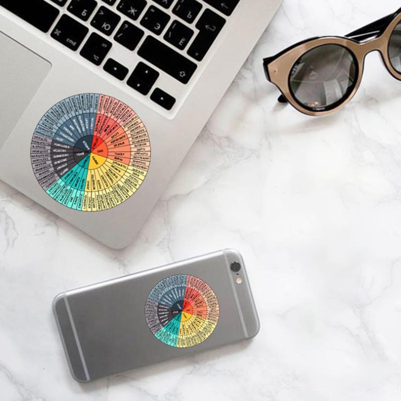 6 Pieces Feelings Wheel Vinyl Sticker 2.4 Inches 3.2 Inches Emotion Decal