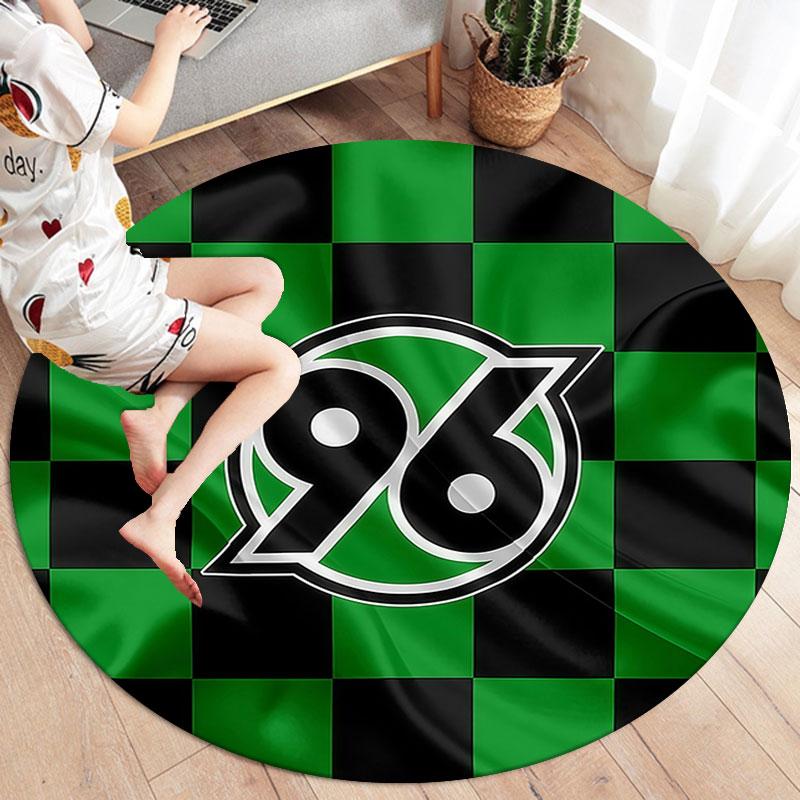 Hannover 96 Round Area Rug,Carpet Rug for Living Room Bedroom Sofa Playroom Decor,Non-slip Floor Mat