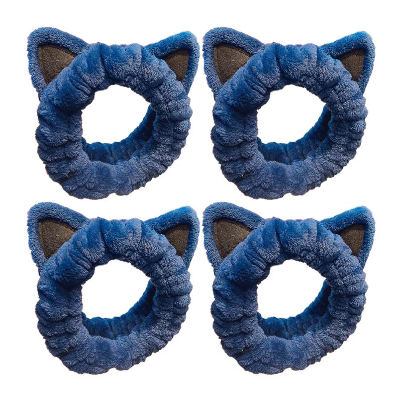 Cute Cartoon Cat Ears Face Wash Headband for Women with High Elasticity Hairband Accessories