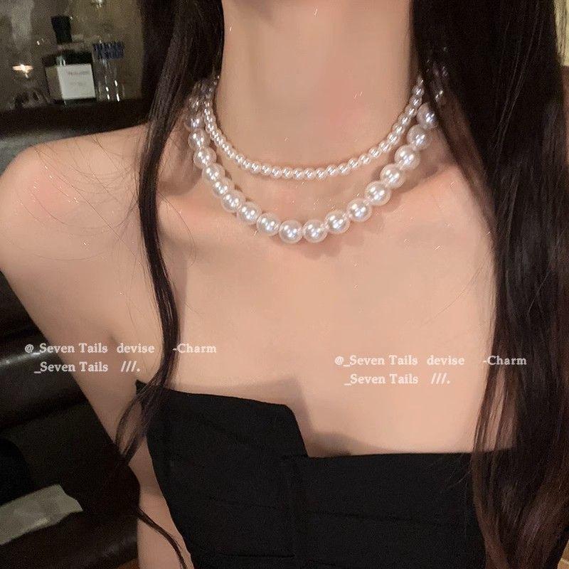 

Women s White Imitation Pearl Clavicle Chain Necklace - Elegant Gift for Mom