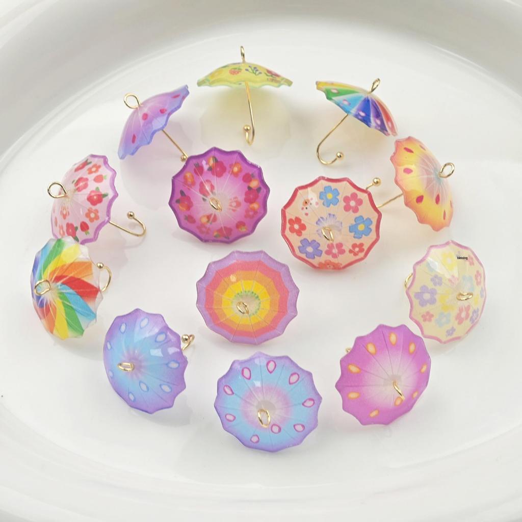 Kolorowy Mini Parasol DIY Akcesoria do Biżuterii na Kolczyki i Wsuwki do Włosów