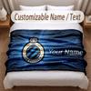 Club Brugge FC Printed Flannel Blanket Custom Name Text Soft Warm Throw For Bedroom Holiday Gift