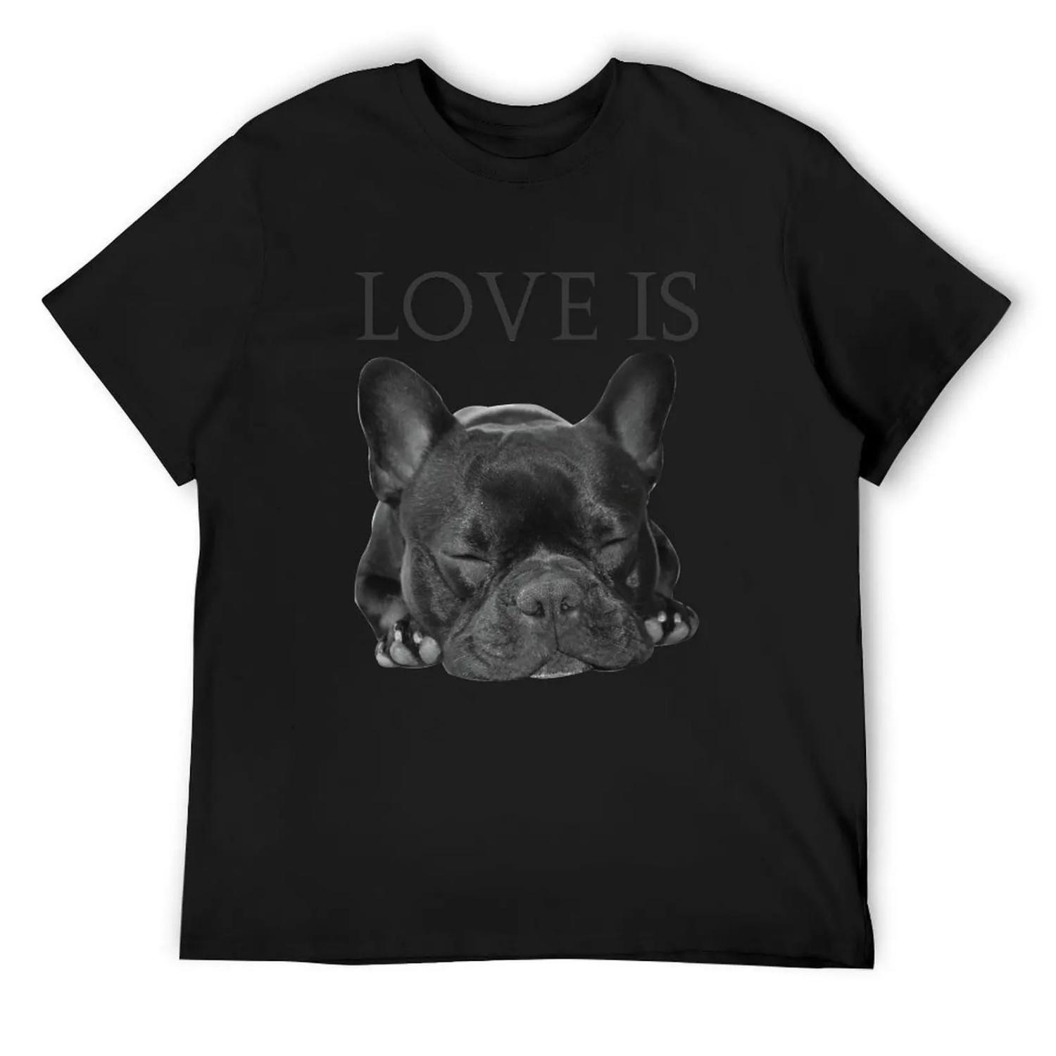 Love Is French Bulldog T-Shirt S чёрный
