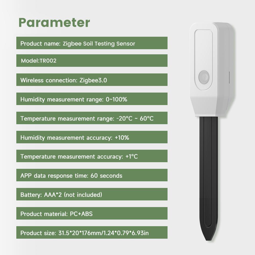 Moisture Temperature Humidity Sensor APP Control Wireless Earth Hygrometer Multi-Function Soil Monitor for Farm Garden