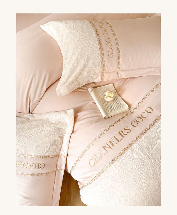 Spring Luxe 100% Cotton 4-Piece Bedding Set: Embroidered Duvet Cover, Sheet, and Fitted Sheet