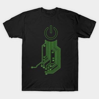 Men Black Print T-shirt Super Large TShirt Circuit-board No-Cut Transfer Paper Print Cotton Tshirt