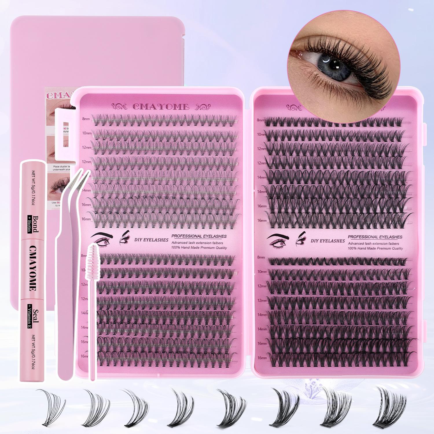 

Набор накладных ресниц 640 пучков D Song для самостоятельного наращивания, сегментированные, многоволосковые, густые, закрученные, отдельные пучковые ресницы