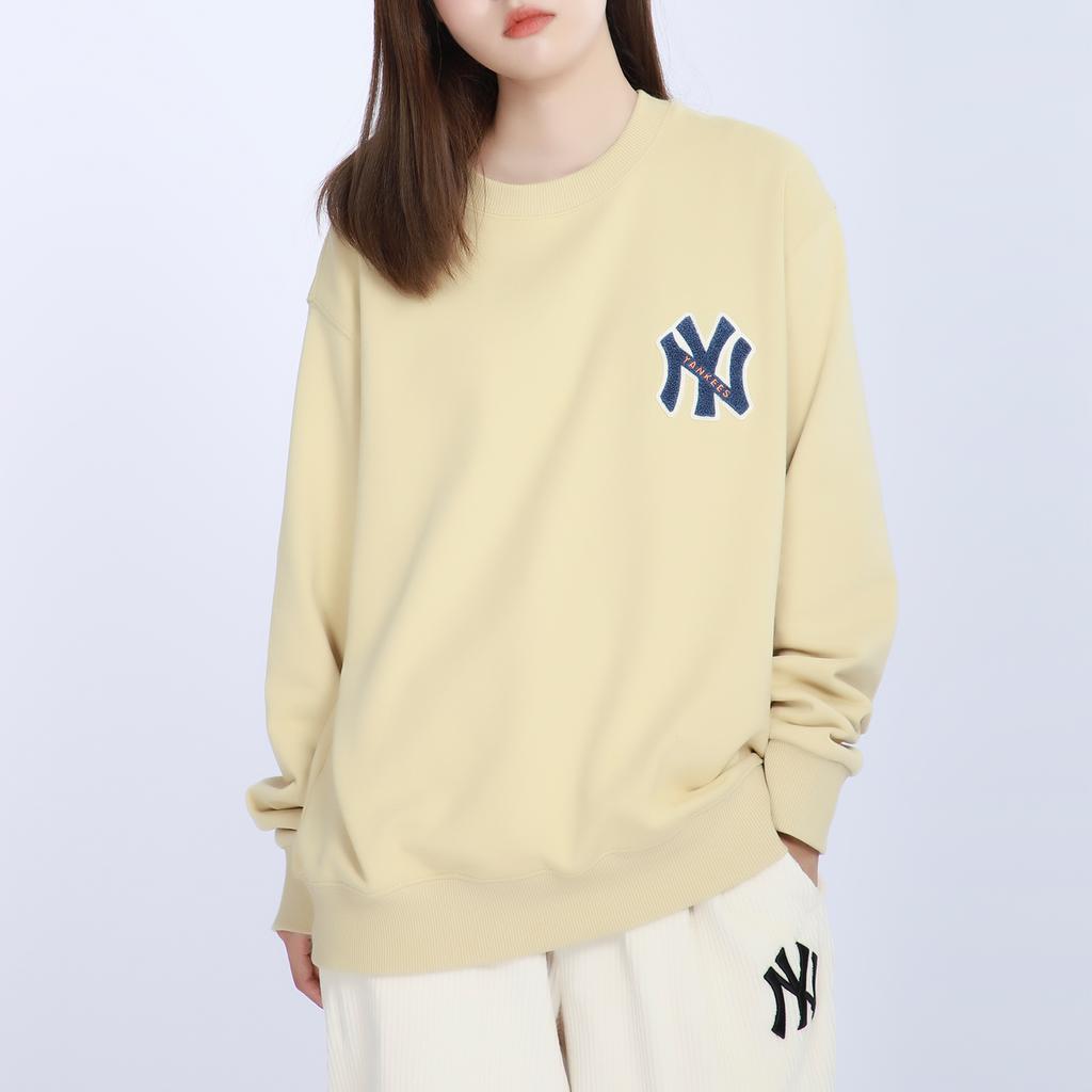 New MLB New York Yankees Sweatshirts Unisex Beige Yellow 3AMTB0214-50BGS