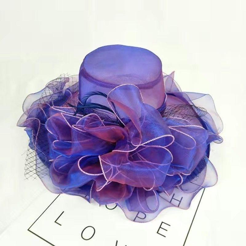 Creative Hat Summer Hat UV Protection Organza Fashion Net Gauze Cap Wide Brim Hat Female Sun Hat