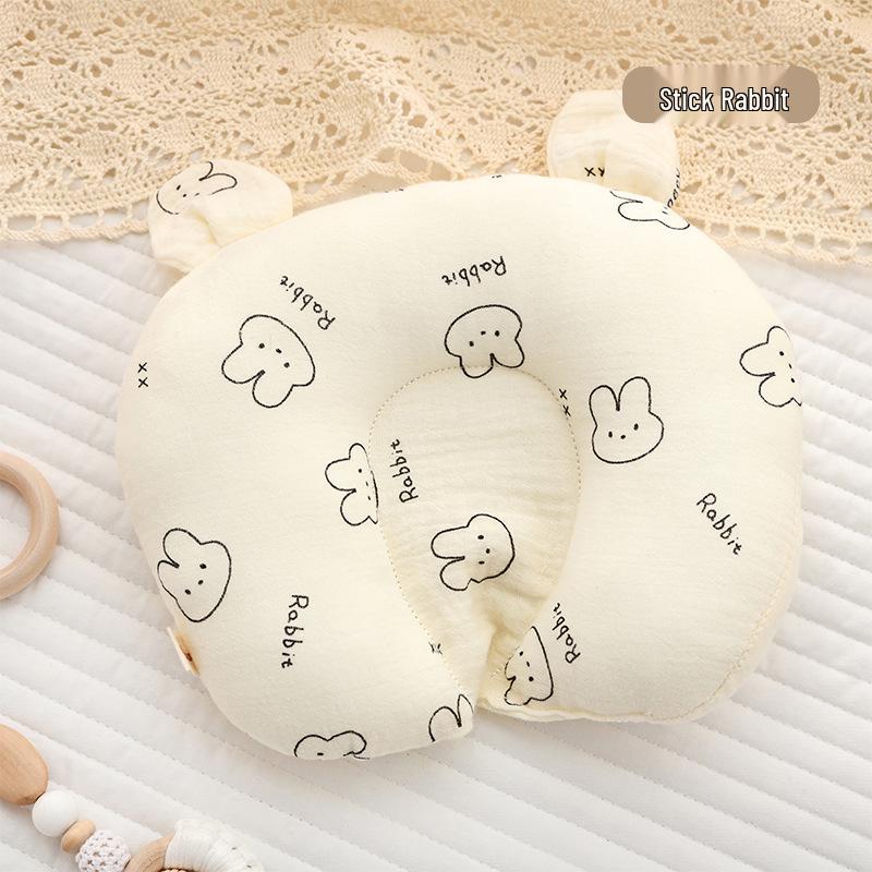 Class A Cotton U-Shaped Rabbit Ear Baby Pillow - Washable, Anti-Startle & Soothing Shaping Pillow