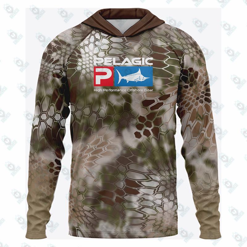 Рыболовная рубашка с капюшоном FRENESI Bionic Camouflage - Защита от УФ/солнца, Свободный крой. 6XL