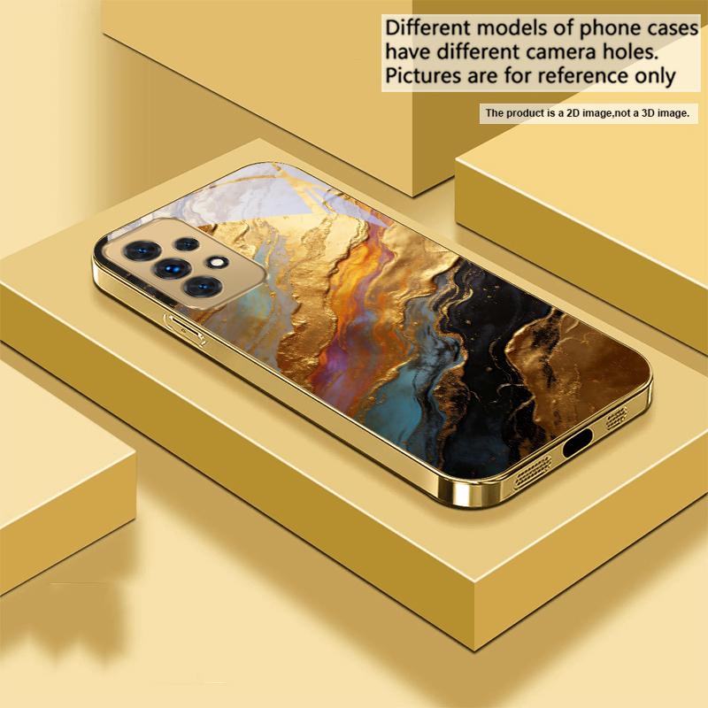 Gold Marmor Textur Für Samsung A73 A72 A71 A42 A56 A55 A54 A53 A52s A52 A51 A36 A35 A34 A33 A32 A16 Goldenes Glas Handyhülle