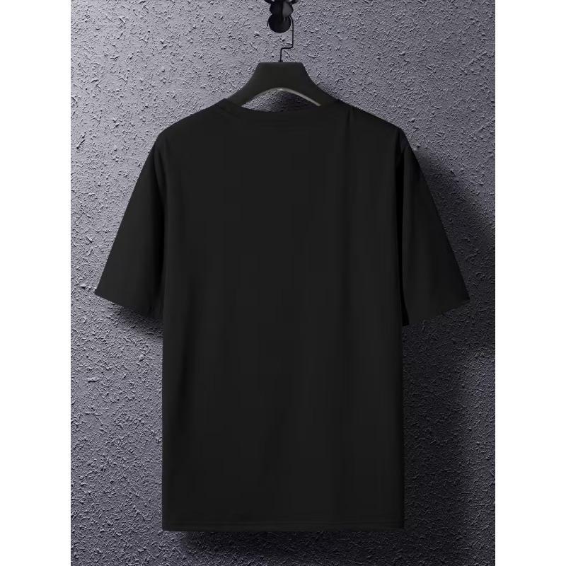 T-shirt casual da uomo a maniche corte, taglia europea, con grande lettera M e stampa a forma di cuore